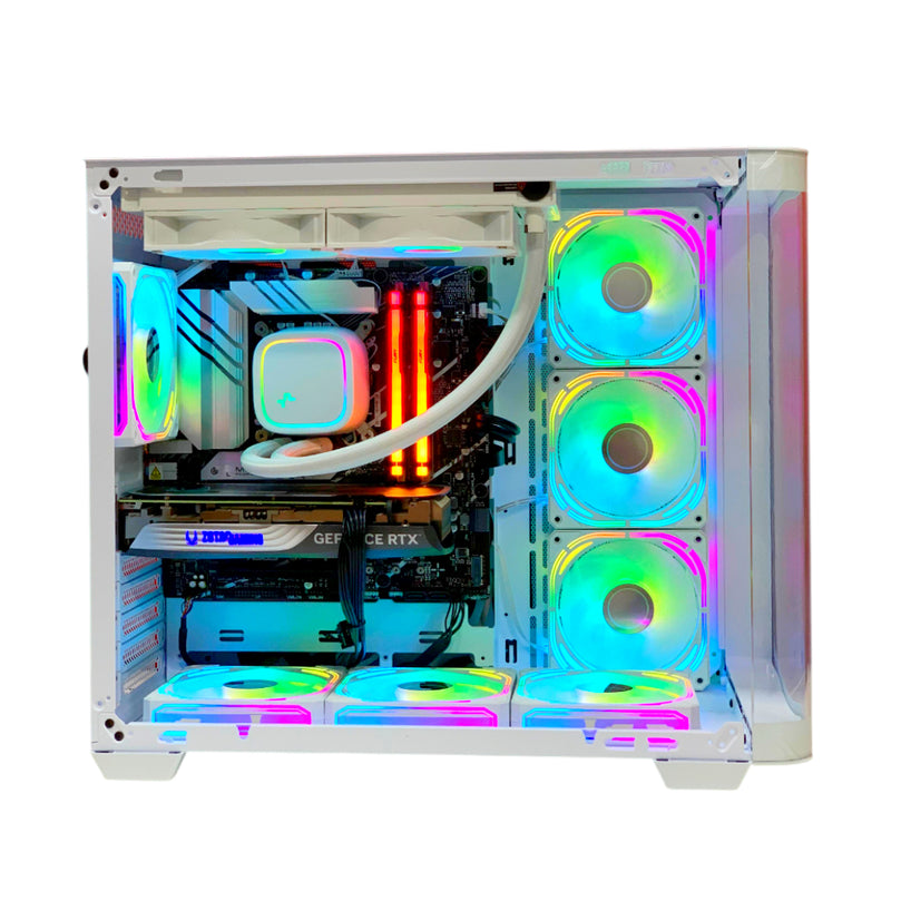WHITE GAMING PC Intel i9-14900K | RTX 4070 | 32GB DDR5 | 1TB NVMe | 7 FAN ARGB GAMING CASE– High-Performance Gaming & Creator PC