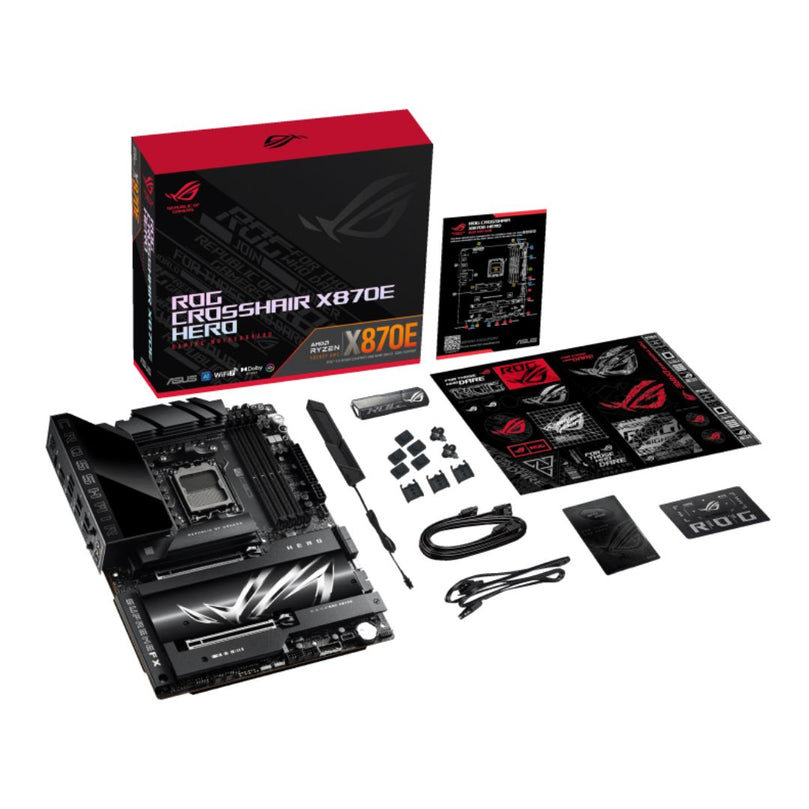 ASUS ROG CROSSHAIR X870E HERO AMD AM5 ATX MOTHERBOARD | DDR5, WIFI 7, USB4, PCIE 5.0 | 90MB1IE0-M0EAY0