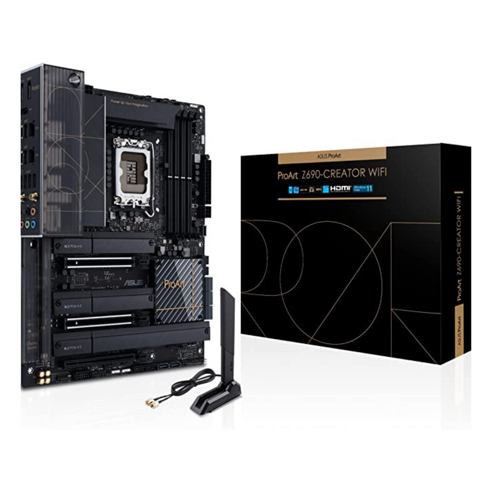 ASUS ProArt Z690-Creator WiFi 6E LGA 1700 (Intel 12th Generation) ATX Content Creator Motherboard (PCIe 5.0, DDR5, 2X Thunderbolt 4, 10G & 2.5G LAN, 4xM.2, Front Panel USB 3.2