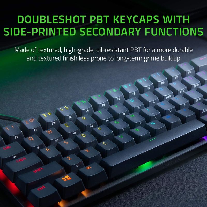Razer BlackWidow V3 Mini HyperSpeed 65% Wireless Mechanical Gaming Keyboard Phantom Edition - Green Switch | RZ03-03892000-R3M1