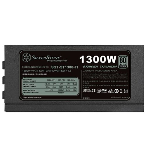 SILVERSTONER ST1300-TI 80 PLUS TITANIUM POWER SUPPLY |  SST-ST1300-TI