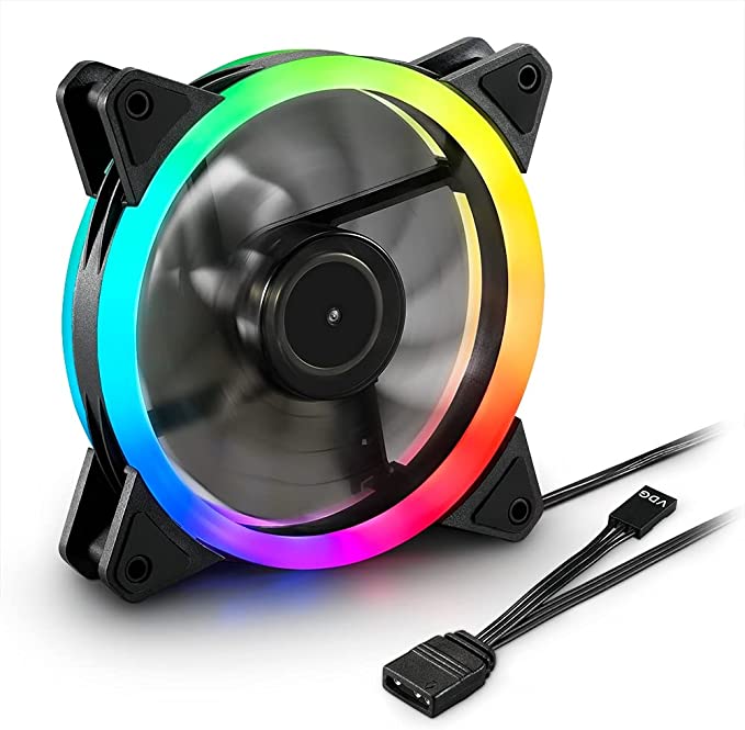 Sharkoon SSB RGB Shark Blades RGB Gaming Fan With Digitally Addressable LEDs - Black