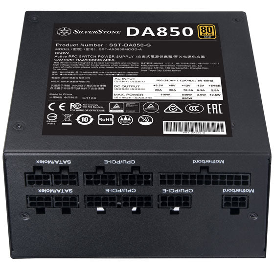 SILVERSTONE POWER SUPPLY 850W DA850 GOLD 80PLUS GOLD FULLY MODULAR | SST-DA850-G