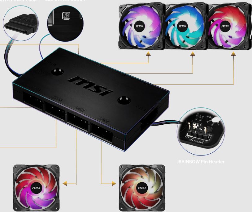 MSI MAG MAX F12A-3H 120mm ARGB Chassis Fan | MAX F12A-3H