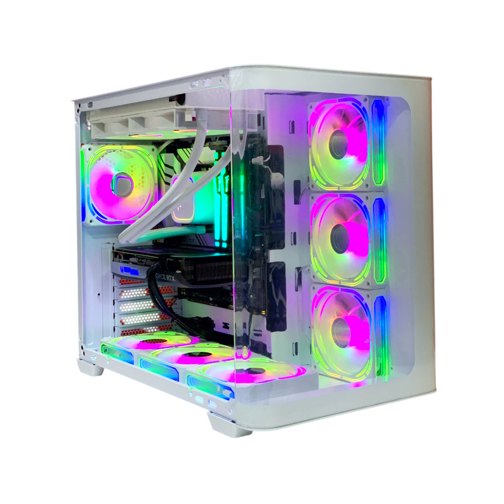 WHITE GAMING PC Intel i9-14900K | RTX 4070 | 32GB DDR5 | 1TB NVMe | 7 FAN ARGB GAMING CASE– High-Performance Gaming & Creator PC