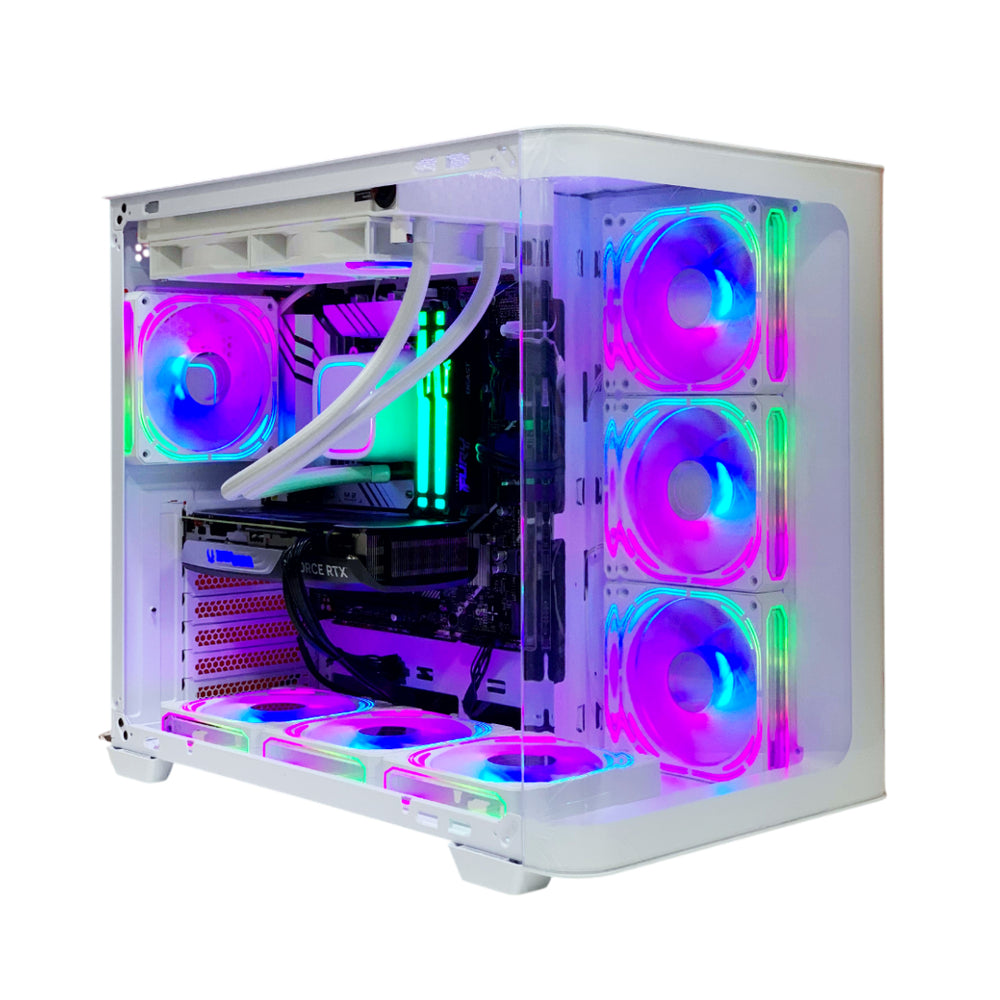 WHITE GAMING PC Intel i9-14900K | RTX 4070 | 32GB DDR5 | 1TB NVMe | 7 FAN ARGB GAMING CASE– High-Performance Gaming & Creator PC