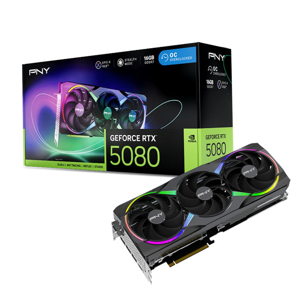 PNY GeForce RTX 5080 OC RGB 16GB GDDR7 Graphics Card – VCG508016TFXXPB1-O