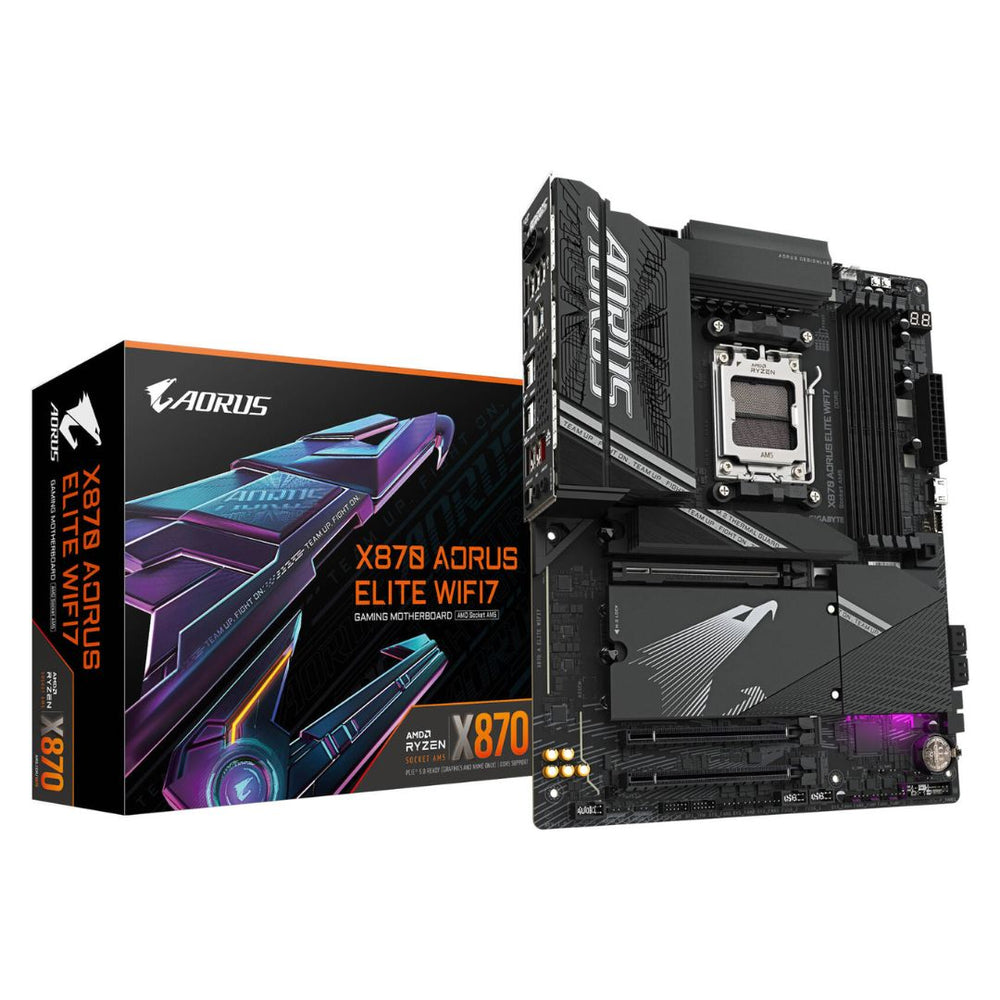 GIGABYTE AORUS ELITE WIFI 7 DDR5 AM5 MOTHERBOARD – X870-A-ELITE-WIFI7 | AMD X870 CHIPSET | PCIE 5.0 | WIFI 7 | DDR5