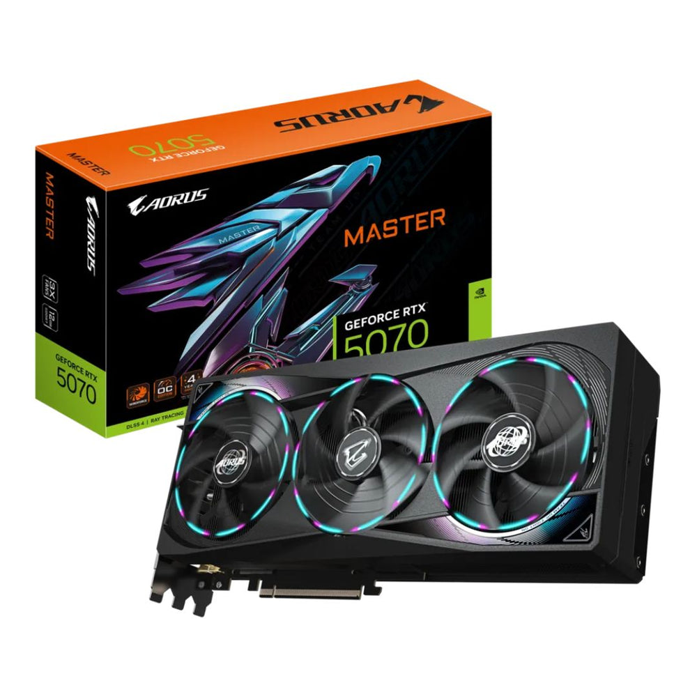 GIGABYTE AORUS MASTER RTX 5070 OC 12GB GDDR7 GRAPHICS CARD – GV-N5070AOROUS M-12GD
