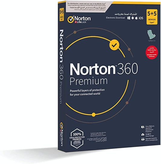 NORTON 360 PREMIUM 1USER 5 DEVICE - 21405122