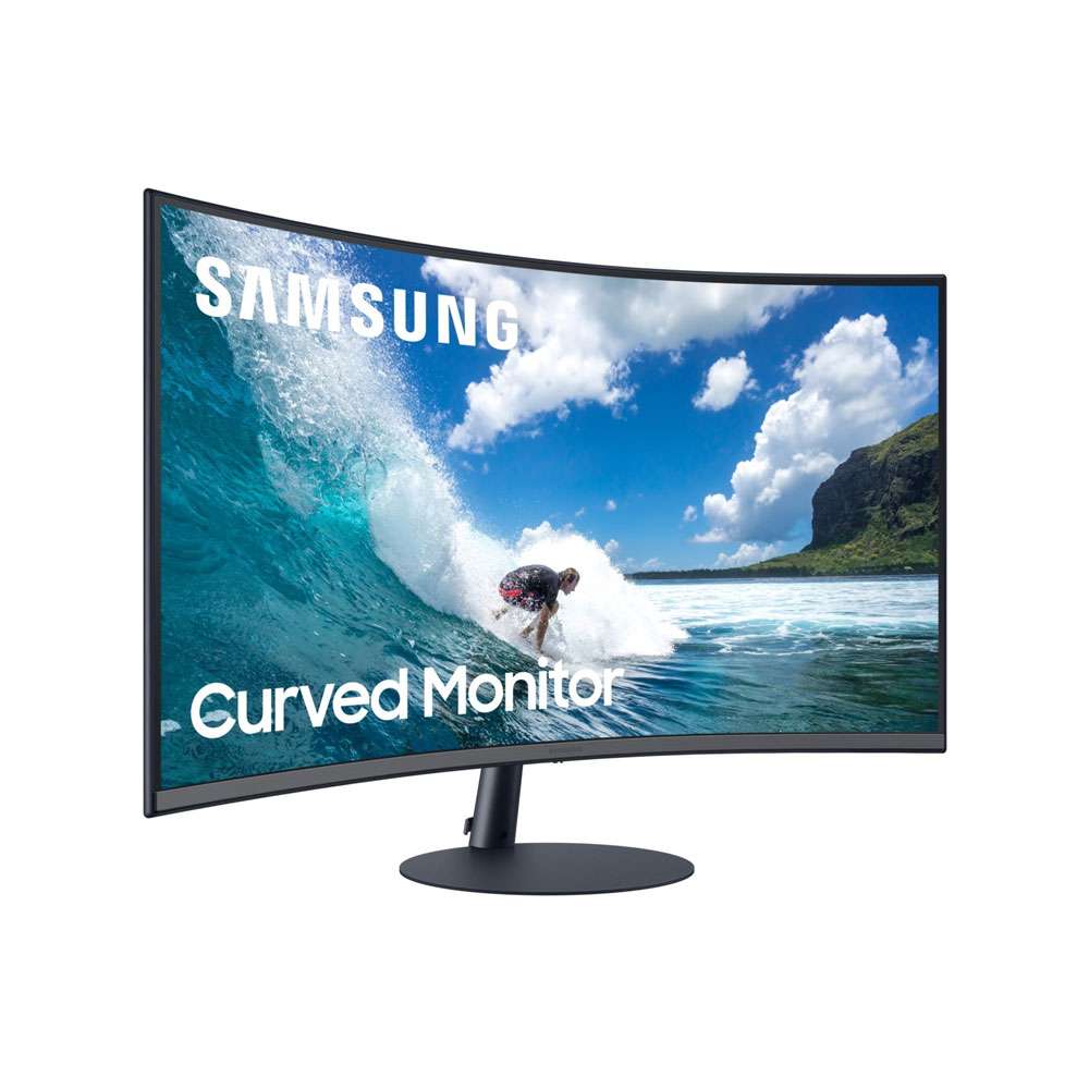 Samsung Curved 27" Monitor, 1080p FHD, 4ms 75Hz, VA Panel, Built-in Speaker | LC27T550FDMXUE