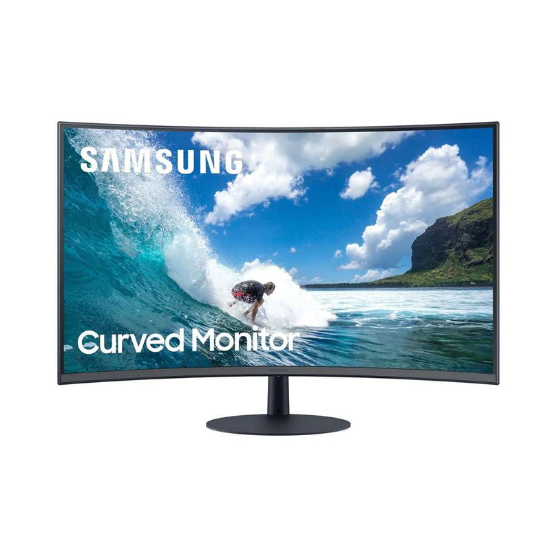 Samsung Curved 27" Monitor, 1080p FHD, 4ms 75Hz, VA Panel, Built-in Speaker | LC27T550FDMXUE