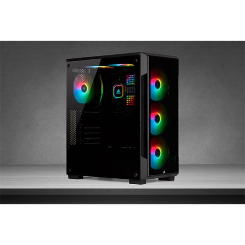 CORSAIR iCUE 220T RGB Tempered Glass Mid-Tower Case Black| CC9011190-WW