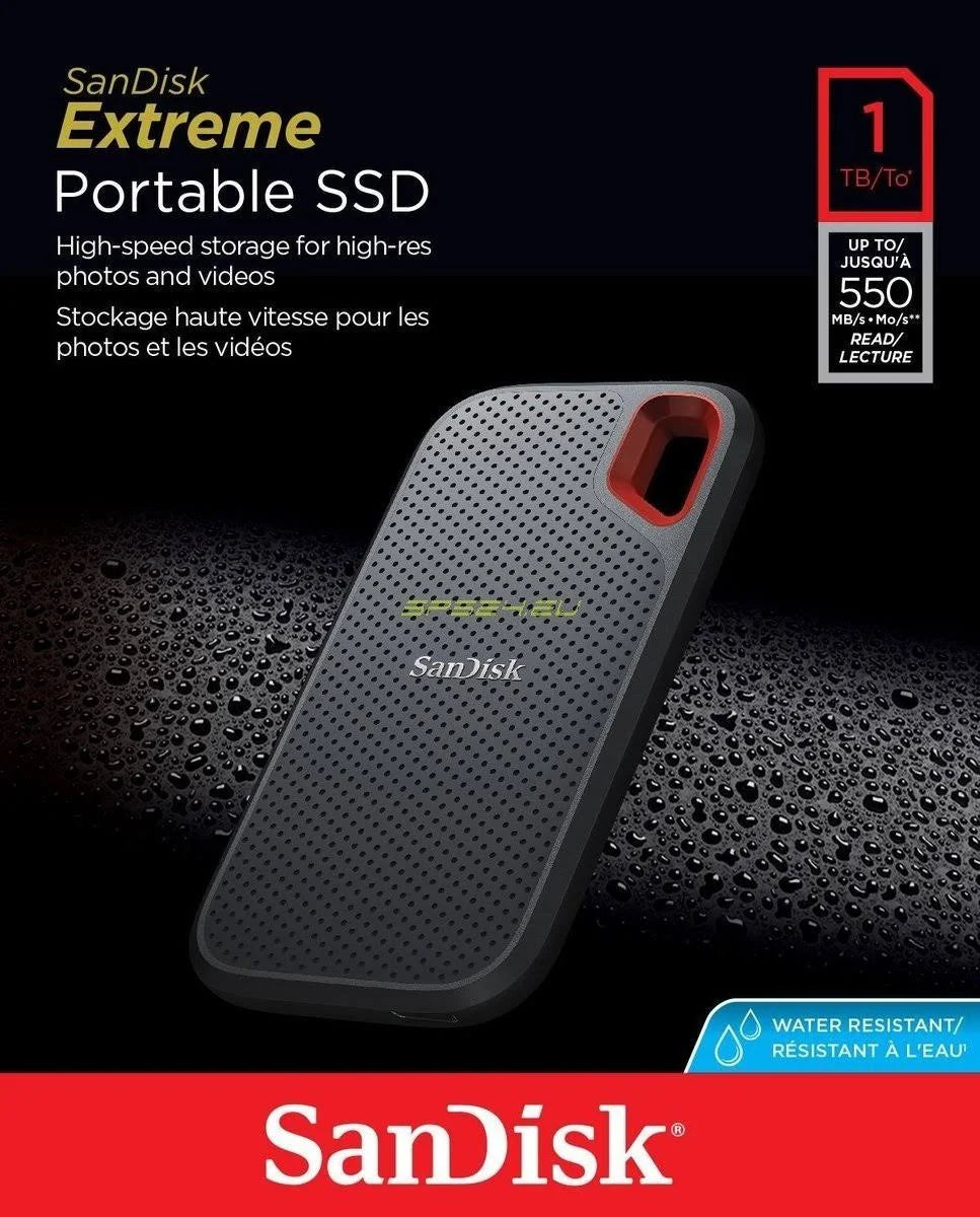 SanDisk 1TB Extreme 1050MB/s -USB-C, USB 3.2 Portable External SSD | SDSSDE61-1T00-G25