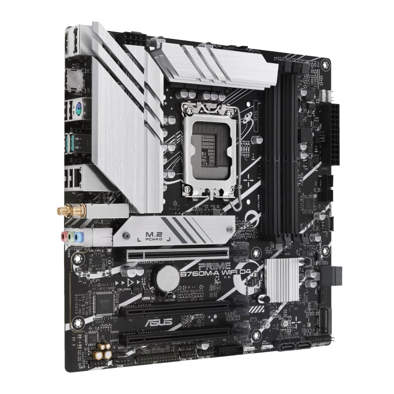 ASUS PRIME B760M-A WIFI D4 LGA1700 mATX motherboard, PCIe 4.0, 2 M.2 slots, Realtek 2.5Gb Ethernet, Wi-Fi 6 l 90MB1CX0-M0EAY0
