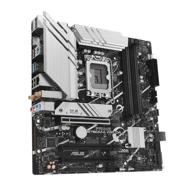 ASUS PRIME B760M-A WIFI D4 LGA1700 mATX motherboard, PCIe 4.0, 2 M.2 slots, Realtek 2.5Gb Ethernet, Wi-Fi 6 l 90MB1CX0-M0EAY0